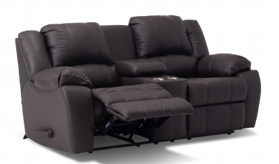 Palliser Mira Manual Reclining Loveseat Console with Cupholder in Bali Carob - 41052-58SS