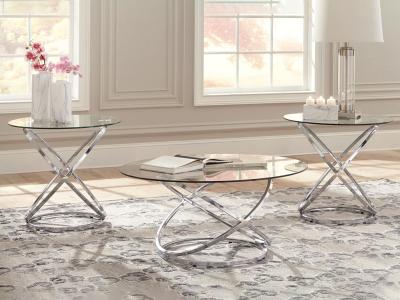 Ashley Furniture Hollynyx Occasional Table Set (3/CN) T270-13 Chrome Finish