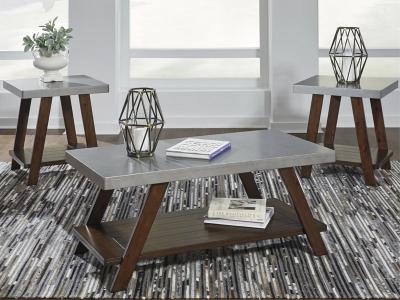 Ashley Furniture Bellenteen Occasional Table Set (3/CN) T295-13 Brown/Silver