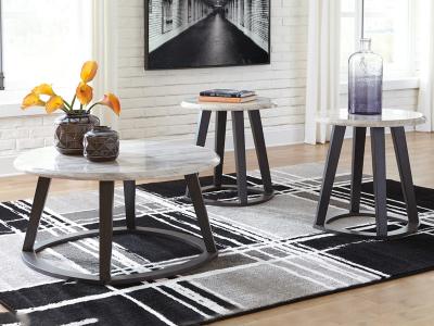 Ashley Furniture Luvoni Occasional Table Set (3/CN) T414-13 White/Dark Charcoal Gray