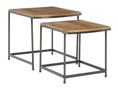 Ashley Furniture Drezmoore Nesting End Tables (2/CN) T163-16 Light Brown/Black