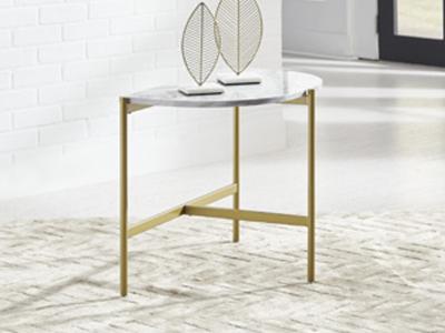 Ashley Furniture Wynora Chair Side End Table T192-7 White/Gold