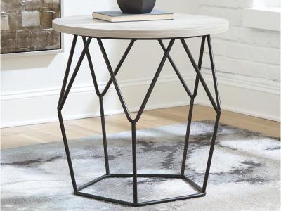 Ashley Furniture Waylowe Round End Table T274-6 Light Brown/Black