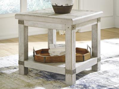 Ashley Furniture Carynhurst Rectangular End Table T757-3 White Wash Gray