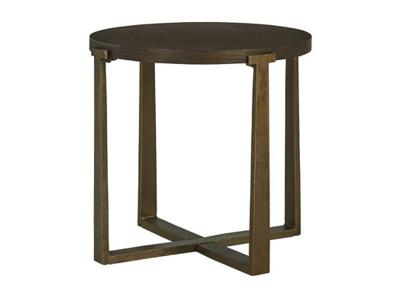 Ashley Furniture Balintmore Round End Table T967-6 Brown/Gold Finish