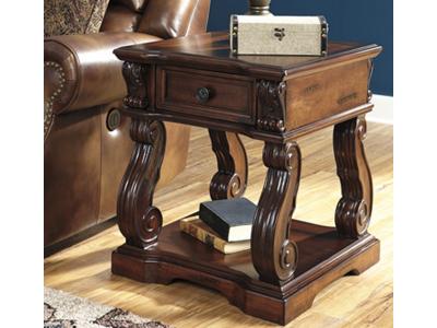 Ashley Furniture Alymere Square End Table T869-2 Rustic Brown