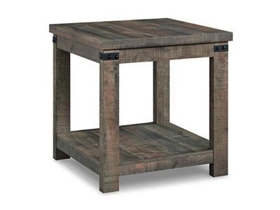 Ashley Furniture Hollum Square End Table T466-2 Rustic Brown