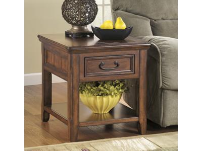 Ashley Furniture Woodboro Rectangular End Table T478-3 Dark Brown