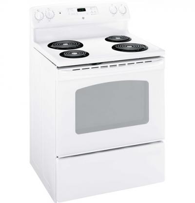 30" GE 5.0 Cu. Ft. Freestanding Electric Standard Clean Range - JCBS280DMWW