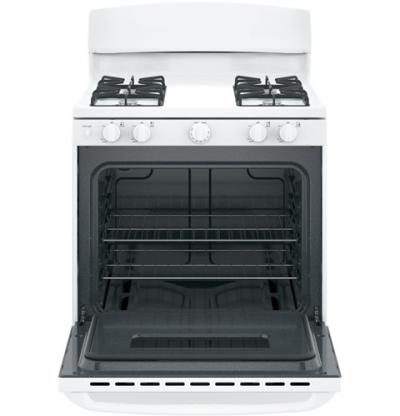 30" GE 4.8 Cu. Ft. Free Standing Standard Clean Gas Range In White - JCGBS10DEMWW