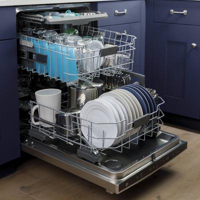 24" GE Stainless Steel Interior Dishwasher With Hidden Controls In Stainless Steel - GDT665SSNSS