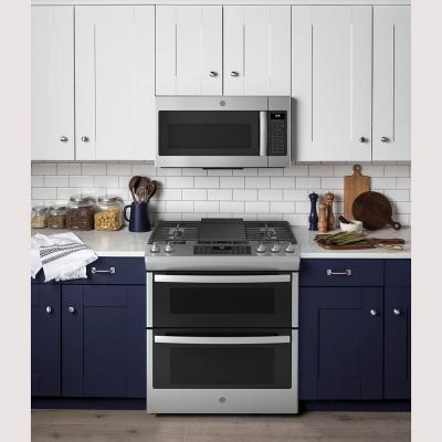 30" GE 6.7 Cu. Ft. Slide-in Front Control Gas Double Oven Range In Stainless Steel - JCGSS86SPSS