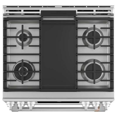 30" Café 7.0 Cu. Ft. Slide-In Front Control Gas Double Oven With Convection Range - CCGS750P2MS1