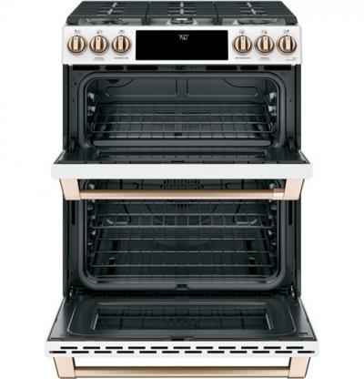 30" Café 6.7 Cu. Ft. Slide-In Front Control Gas Double Oven With Convection Range - CCGS750P4MW2