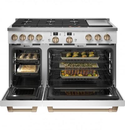 48" Café 8.25 Cu. Ft. Smart Dual-Fuel Commercial-Style Range with No-Preheat Air Fry Matte White - C2Y486P4TW2