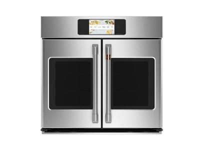 30" GE Café 5.0 Cu. Ft. Built In French Door Single Convection Wall Oven In Stainless Steel - CTS90FP2NS1