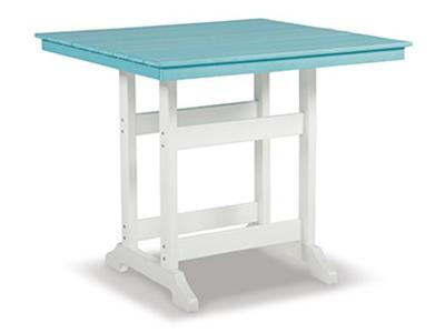 Ashley Furniture Eisely Square Counter TBL w/UMB OPT P208-632 Turquoise/White