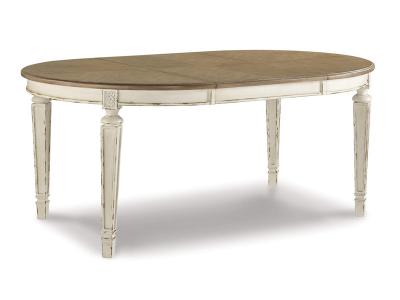 Ashley Furniture Realyn Oval Dining Room EXT Table D743-35 Chipped White