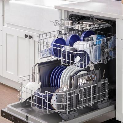 24" GE Top Control Plastic Interior Dishwasher with Sanitize Cycle - GDP630PGRWW