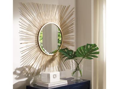 Ashley Furniture Elspeth Accent Mirror A8010124 Gold Finish