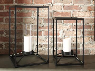 Ashley Furniture Dimtrois Lantern Set (2/CN) A2000133 Black
