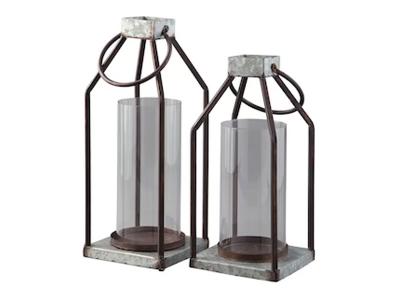 Ashley Furniture Diedrick Lantern Set (2/CN) A2000346 Gray/Black
