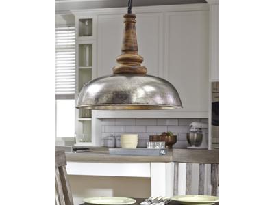 Ashley Furniture Joziah Metal Pendant Light (1/CN) L000368 Antique Silver Finish