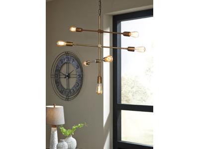 Ashley Furniture Nastalya Metal Pendant Light (1/CN) L000818 Gold Finish