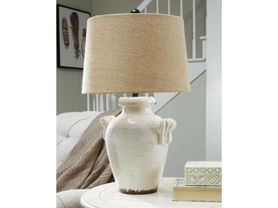 Ashley Furniture Emelda Ceramic Table Lamp (1/CN) L100664 Cream