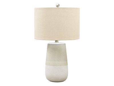 Ashley Furniture Shavon Ceramic Table Lamp (1/CN) L100724 Beige/White
