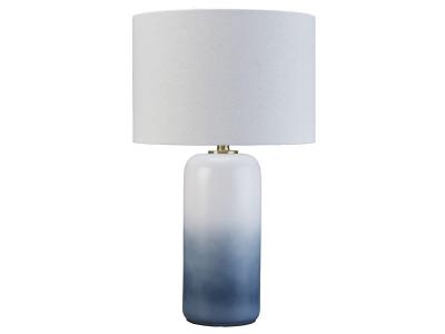 Ashley Furniture Lemrich Ceramic Table Lamp (1/CN) L123874 White/Teal