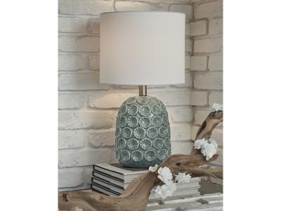 Ashley Furniture Moorbank Ceramic Table Lamp (1/CN) L180074 Teal