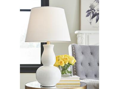 Ashley Furniture Zellrock Ceramic Table Lamp (1/CN) L180144 White