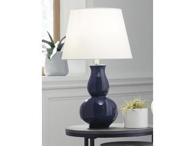 Ashley Furniture Zellrock Ceramic Table Lamp (1/CN) L180164 Navy