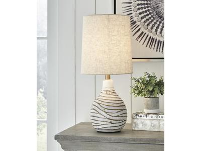 Ashley Furniture Aleela Metal Table Lamp (1/CN) L204194 White/Gold Finish