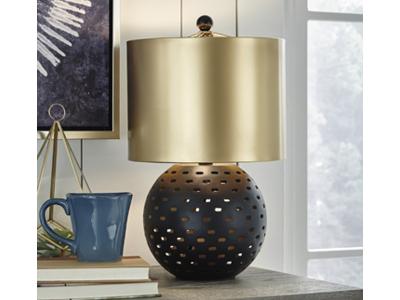 Ashley Furniture Mareike Metal Table Lamp (1/CN) L204214 Black/Gold Finish