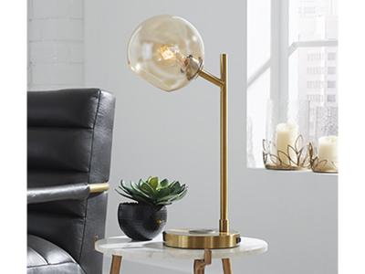 Ashley Furniture Abanson Metal Desk Lamp (1/CN) L206022 Amber/Gold Finish