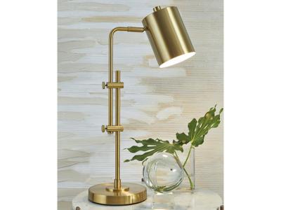 Ashley Furniture Baronvale Metal Desk Lamp (1/CN) L206052 Brass Finish