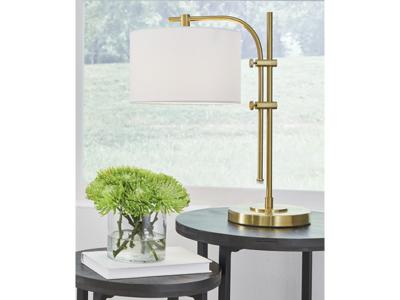 Ashley Furniture Baronvale Metal Accent Lamp (1/CN) L206053 Brass Finish