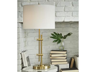 Ashley Furniture Baronvale Metal Table Lamp (1/CN) L206054 Brass Finish