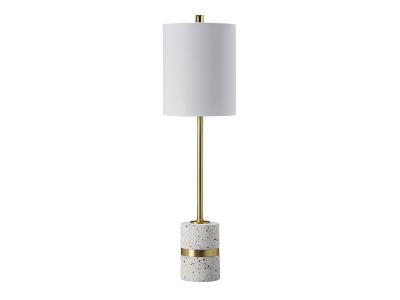 Ashley Furniture Maywick Metal Table Lamp (1/CN) L235674 White/Brass Finish
