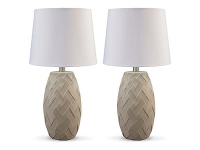 Ashley Furniture Tamner Poly Table Lamp (2/CN) L243324 Taupe