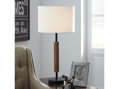 Ashley Furniture Maliny Wood Table Lamp (2/CN) L328964 Black/Brown