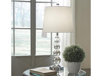 Ashley Furniture Joaquin Crystal Table Lamp (2/CN) L428084 Clear/Silver Finish