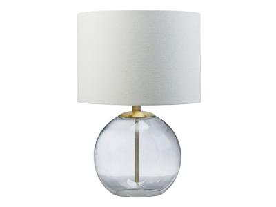 Ashley Furniture Samder Glass Table Lamp (1/CN) L430744 Clear/Brass Finish