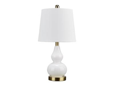 Ashley Furniture Makana Glass Table Lamp (1/CN) L431504 White/Brass