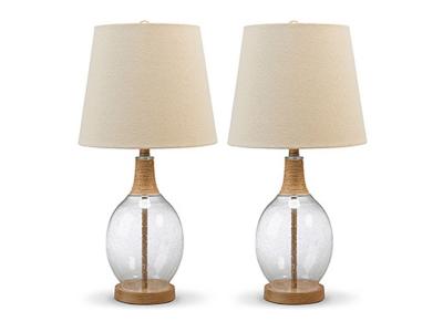 Ashley Furniture Clayleigh Glass Table Lamp (2/CN) L431564 Clear/Brown