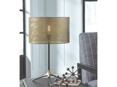 Ashley Furniture Mance Metal Table Lamp (1/CN) L734294 Gray/Brass Finish