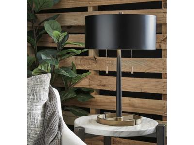 Ashley Furniture Amadell Metal Table Lamp (1/CN) L208364 Black/Gold Finish
