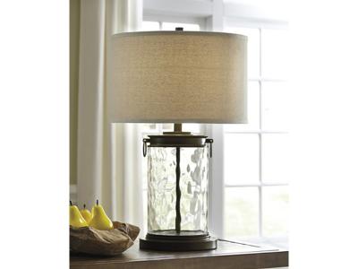 Ashley Furniture Tailynn Glass Table Lamp (1/CN) L430324 Clear/Bronze Finish